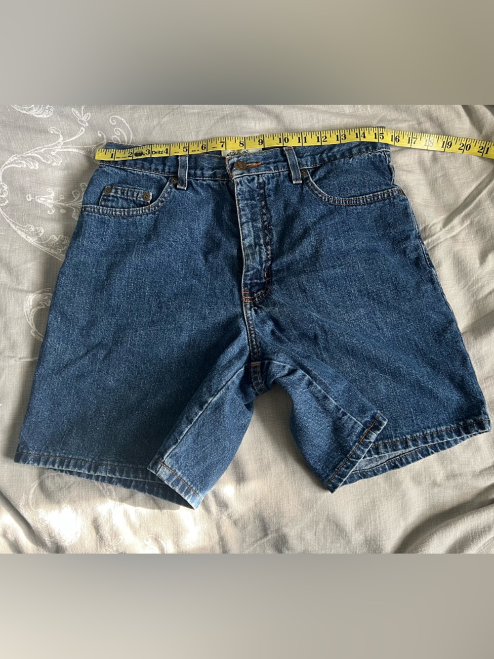 Eddie Bauer Medium Blue Denim Shorts with Contrast Stitching